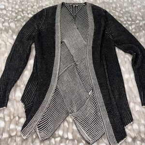 BKE Buckle Gray Cardigan Cutout Criss Cross Back